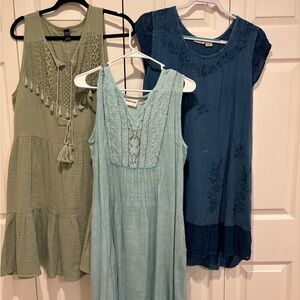 Raya Sun Green and Blue Tunic Set